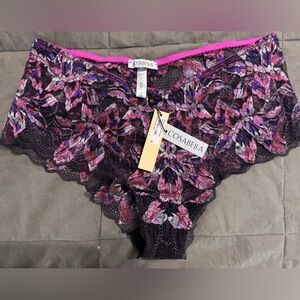 Cosabella Women's Floral Lace Panties - Black and Pink
